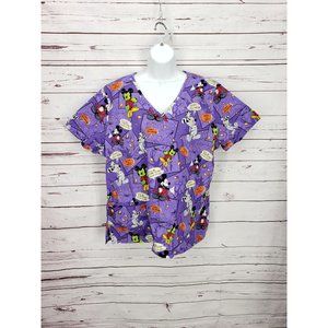 Disney Mickey Purple Halloween Size‎ XL Scrub Top